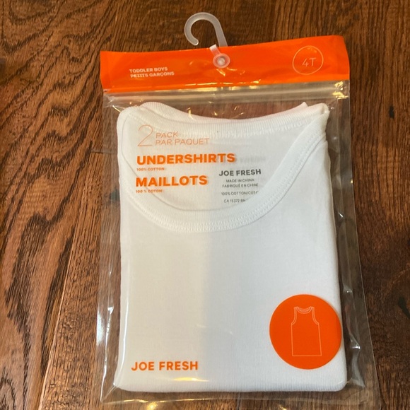 BNWT 4 pack Joe Fresh 100% cotton undershirts kids 4T - Picture 2 of 4